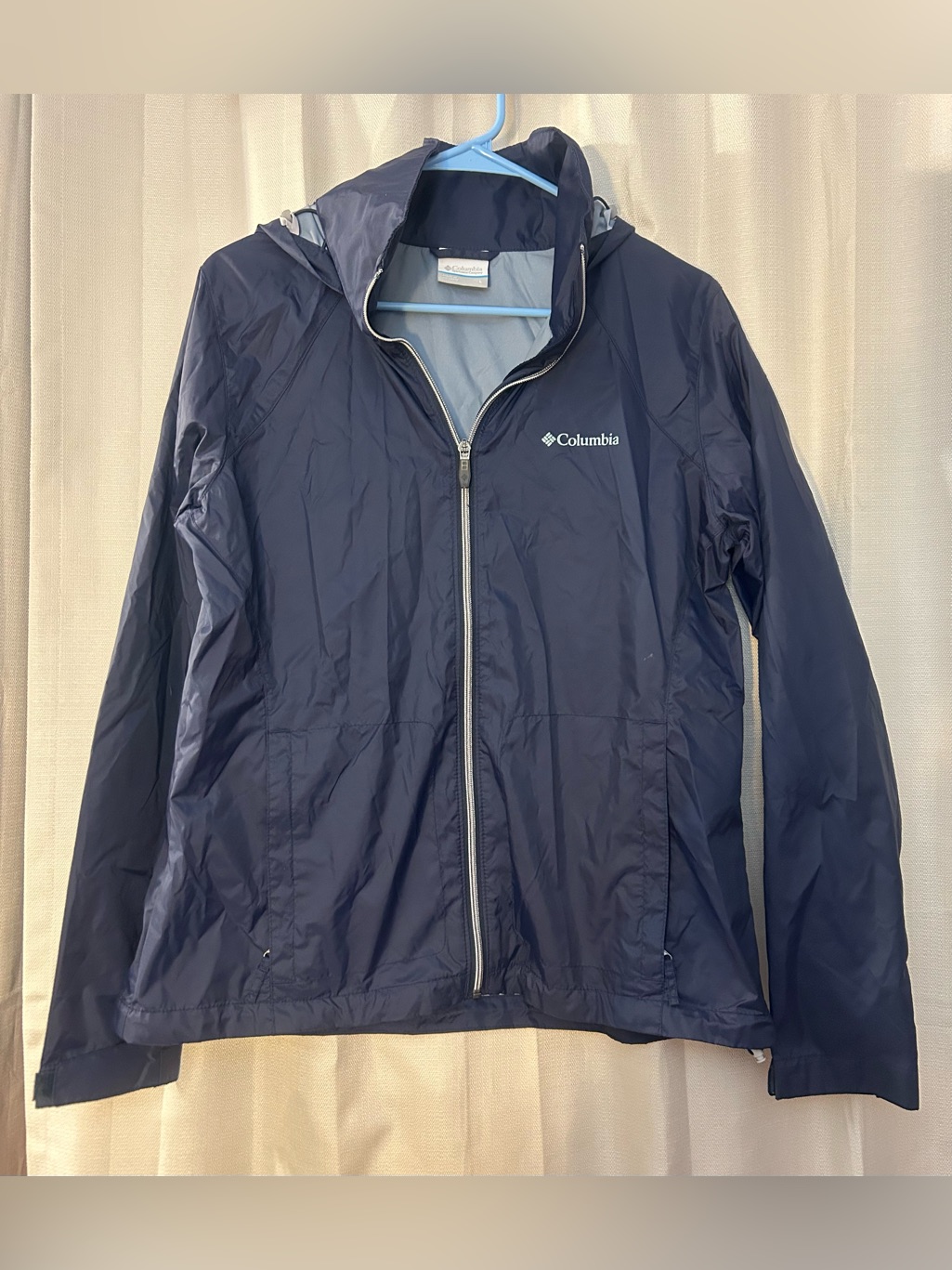 Columbia Womens Switchback I|I Waterproof Rain Jacket Navy Blue Size L